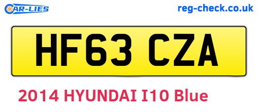HF63CZA are the vehicle registration plates.