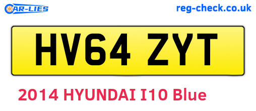 HV64ZYT are the vehicle registration plates.