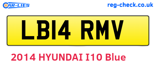 LB14RMV are the vehicle registration plates.