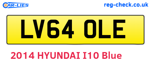 LV64OLE are the vehicle registration plates.