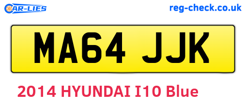 MA64JJK are the vehicle registration plates.