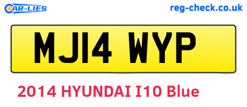 MJ14WYP are the vehicle registration plates.