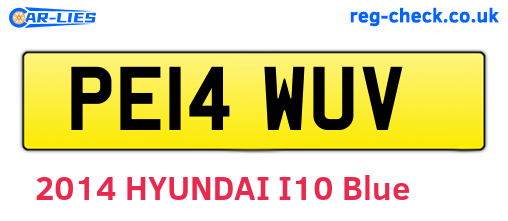 PE14WUV are the vehicle registration plates.