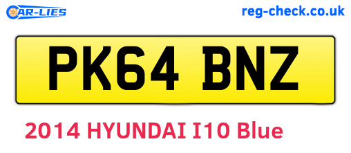 PK64BNZ are the vehicle registration plates.