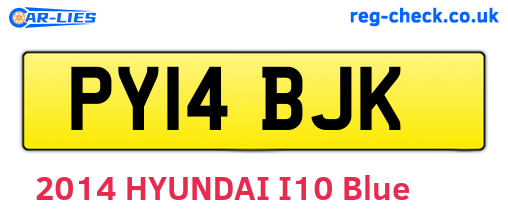 PY14BJK are the vehicle registration plates.