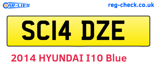 SC14DZE are the vehicle registration plates.