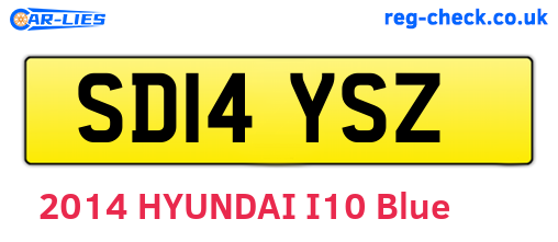 SD14YSZ are the vehicle registration plates.
