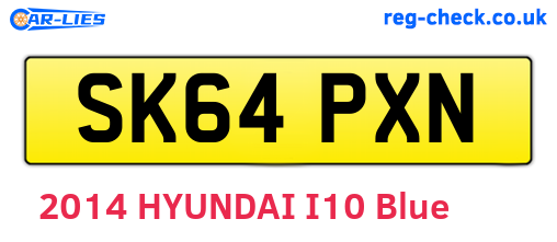 SK64PXN are the vehicle registration plates.