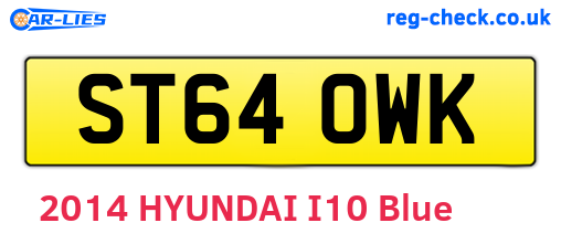 ST64OWK are the vehicle registration plates.