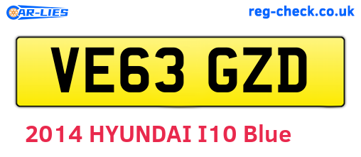 VE63GZD are the vehicle registration plates.