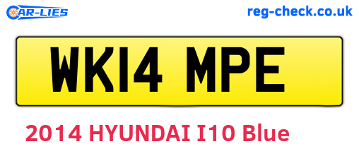 WK14MPE are the vehicle registration plates.