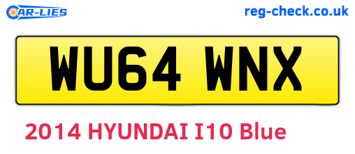 WU64WNX are the vehicle registration plates.