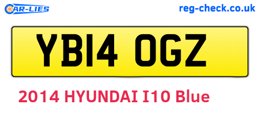 YB14OGZ are the vehicle registration plates.