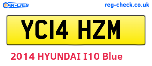 YC14HZM are the vehicle registration plates.