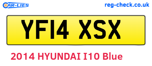 YF14XSX are the vehicle registration plates.