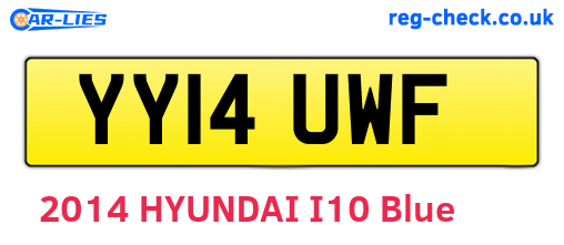 YY14UWF are the vehicle registration plates.
