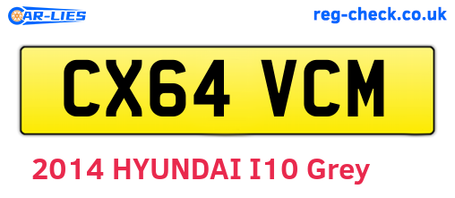 CX64VCM are the vehicle registration plates.