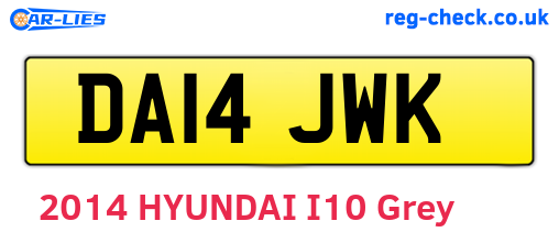 DA14JWK are the vehicle registration plates.