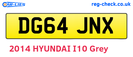 DG64JNX are the vehicle registration plates.