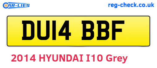 DU14BBF are the vehicle registration plates.