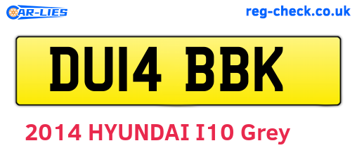 DU14BBK are the vehicle registration plates.