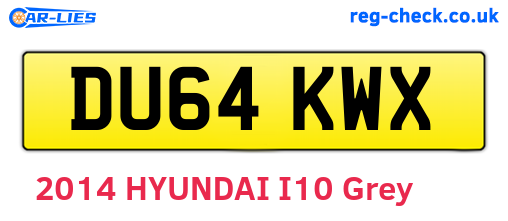 DU64KWX are the vehicle registration plates.