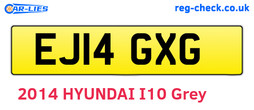 EJ14GXG are the vehicle registration plates.