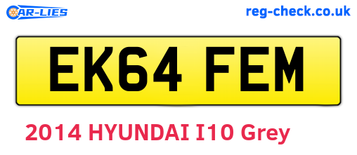 EK64FEM are the vehicle registration plates.