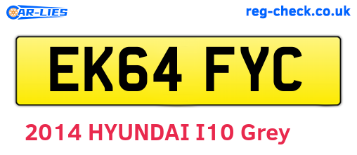 EK64FYC are the vehicle registration plates.