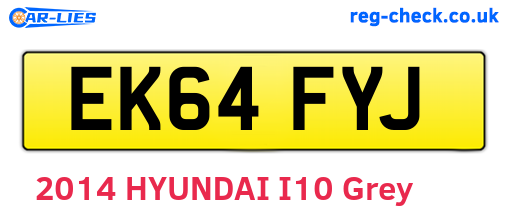 EK64FYJ are the vehicle registration plates.