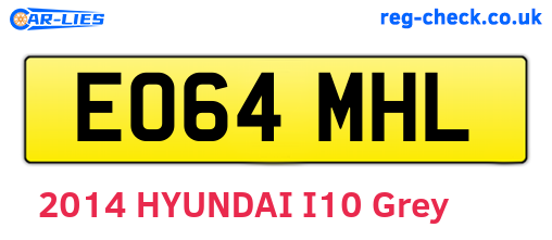 EO64MHL are the vehicle registration plates.