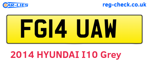 FG14UAW are the vehicle registration plates.