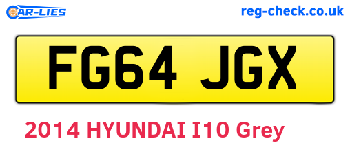 FG64JGX are the vehicle registration plates.