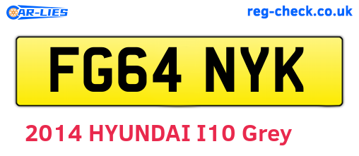 FG64NYK are the vehicle registration plates.