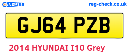 GJ64PZB are the vehicle registration plates.