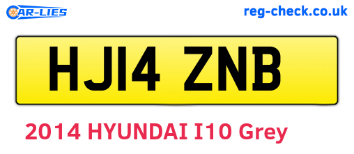 HJ14ZNB are the vehicle registration plates.