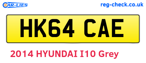 HK64CAE are the vehicle registration plates.