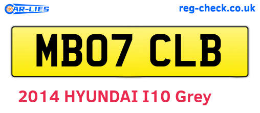 MB07CLB are the vehicle registration plates.