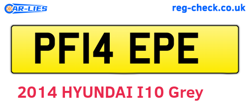 PF14EPE are the vehicle registration plates.