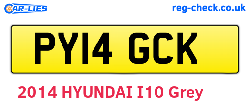 PY14GCK are the vehicle registration plates.