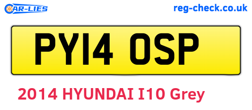 PY14OSP are the vehicle registration plates.