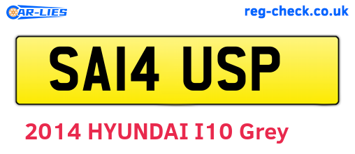 SA14USP are the vehicle registration plates.