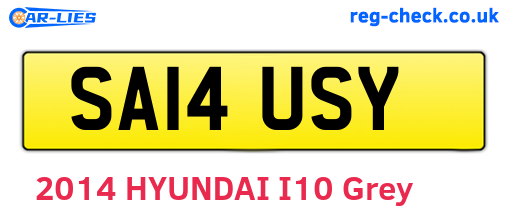SA14USY are the vehicle registration plates.