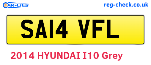 SA14VFL are the vehicle registration plates.