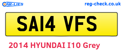 SA14VFS are the vehicle registration plates.