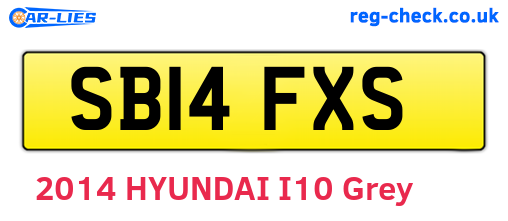 SB14FXS are the vehicle registration plates.