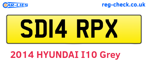 SD14RPX are the vehicle registration plates.