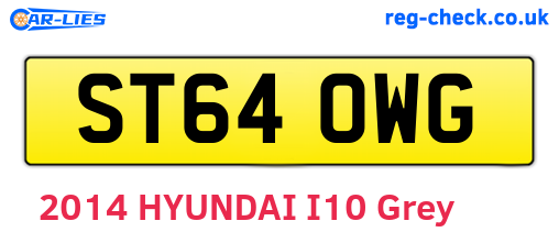 ST64OWG are the vehicle registration plates.
