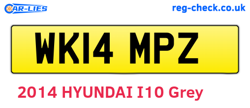 WK14MPZ are the vehicle registration plates.