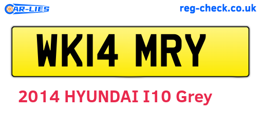 WK14MRY are the vehicle registration plates.